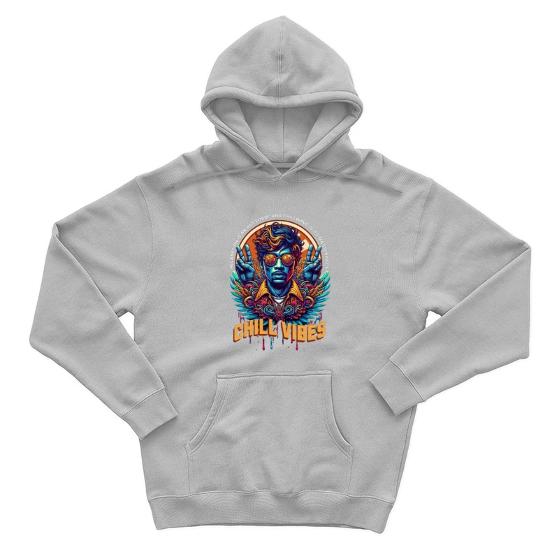 Psychedelic Peace and Chill Vibes Retro Art Design Male Pullover Hoodie