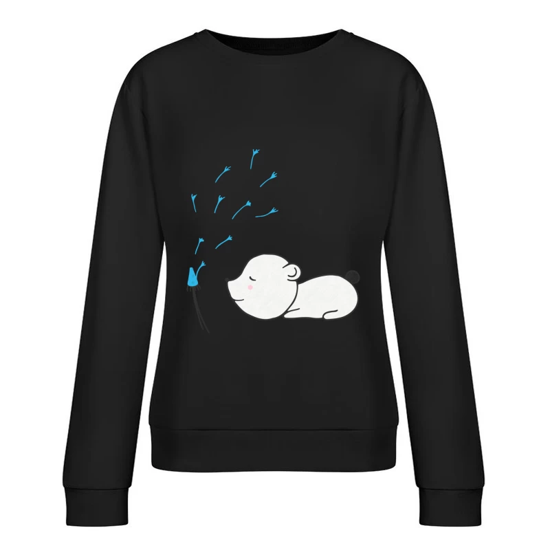 Ours polaire soufflant des pissenlits Femme Sweat-shirt à enfiler