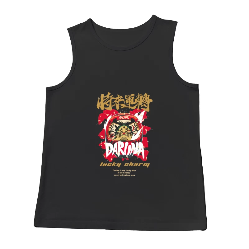 Daruma Glücksbringer Kunstdesign Herren Tanktops