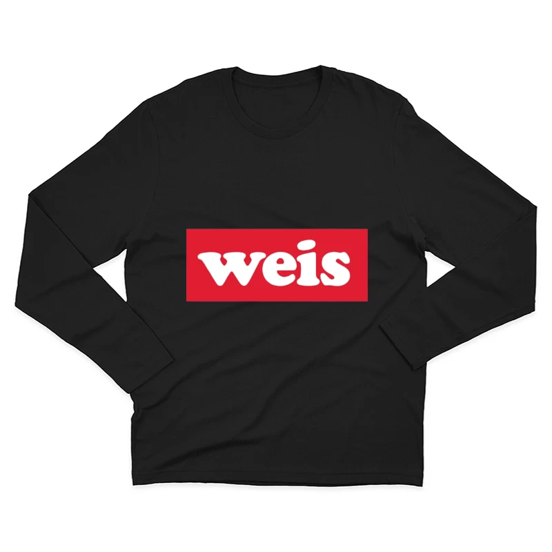 Weis Markets White Logo on Red Background Male Long Sleeve T-Shirt