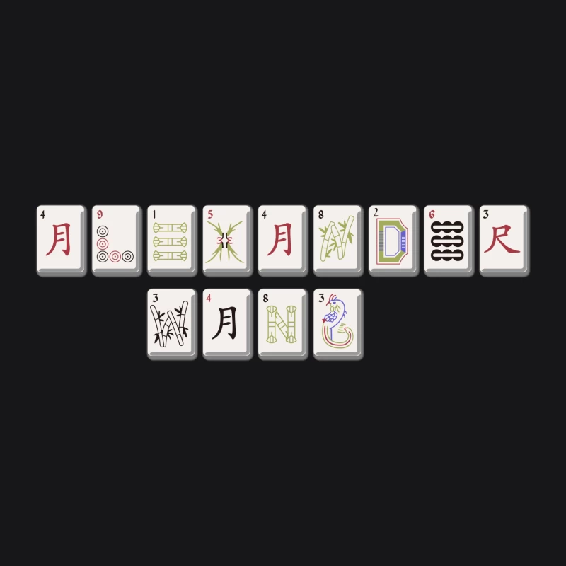 Mahjong-Spielsteine Sammlung Herren Pullover Hoodie