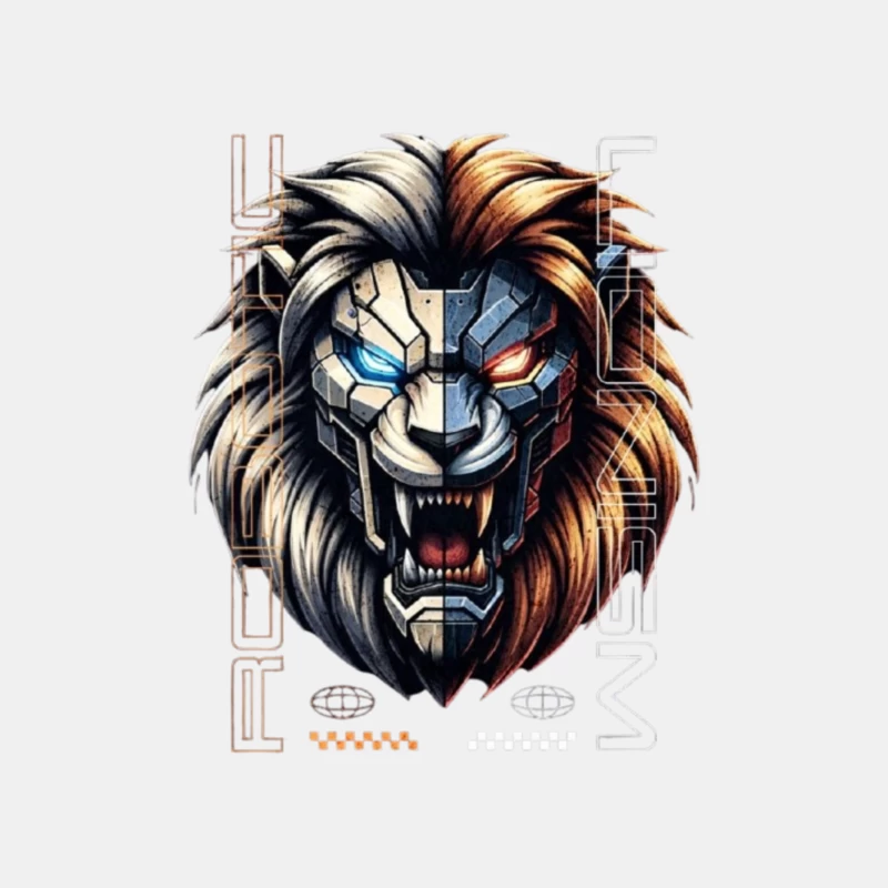 Cyberpunk Lion with Mechanical Face Male Tank Top