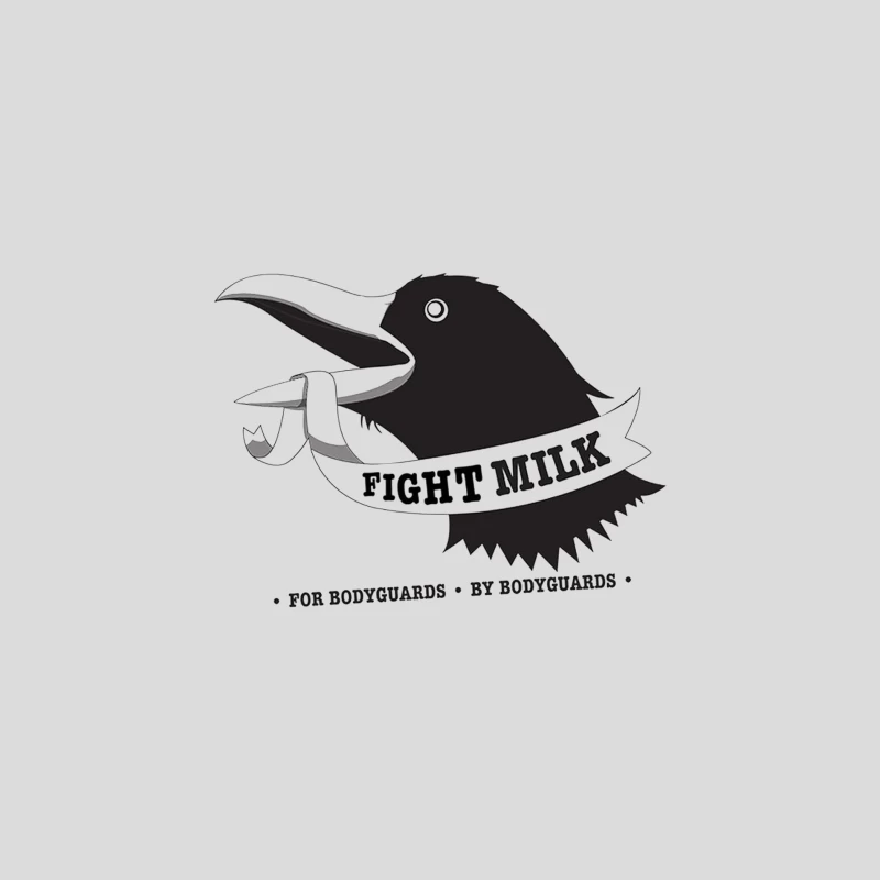 Cartoon Crow Logo for "Fight Milk" Bodyguard Drink Baseball Cap