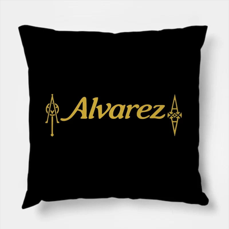 Alvarez Guitar Company Gold Logo Design Throw Pillow