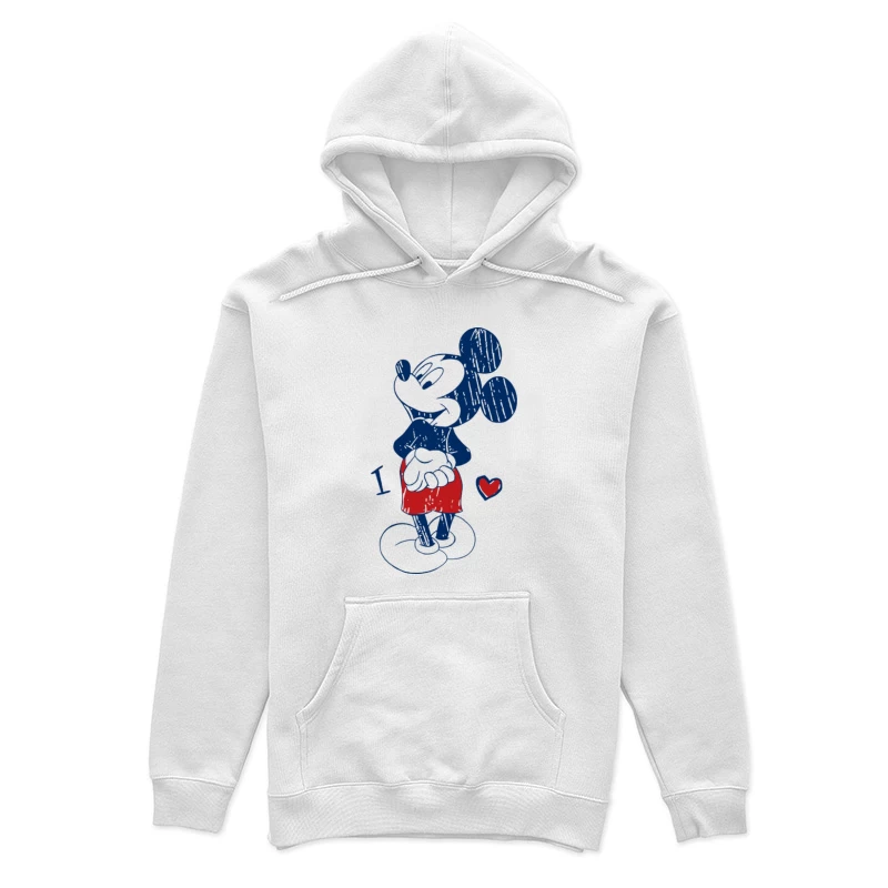 Skizzenhafter Cartoon-Charakter mit Herz Damen Pullover Hoodie