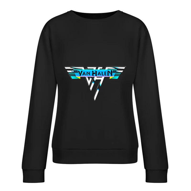 Van Halen Classic Band Logo in Retro 80s Style Female Pullover Sweatshirt