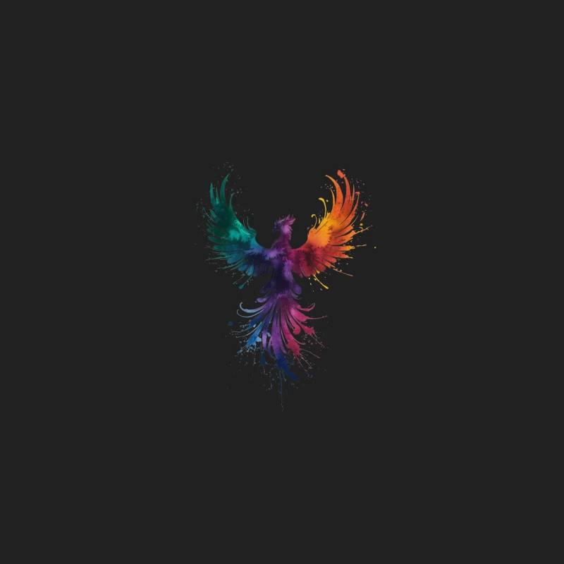 Vibrant Watercolor Phoenix Rising with Rainbow Wings Bucket Hat