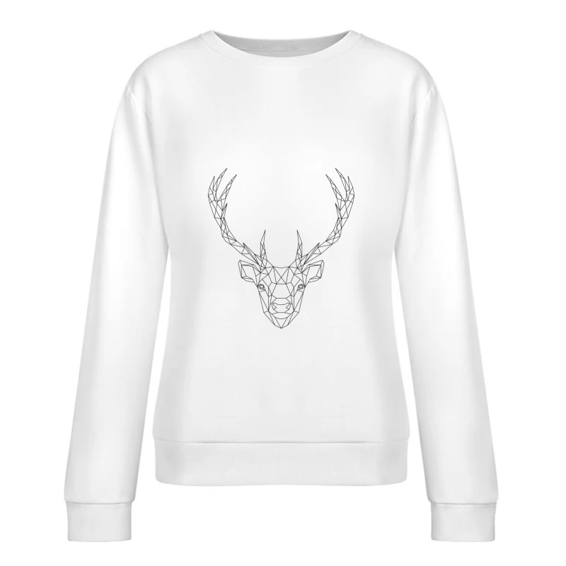 Design géométrique de tête de cerf Femme Sweat-shirt à enfiler