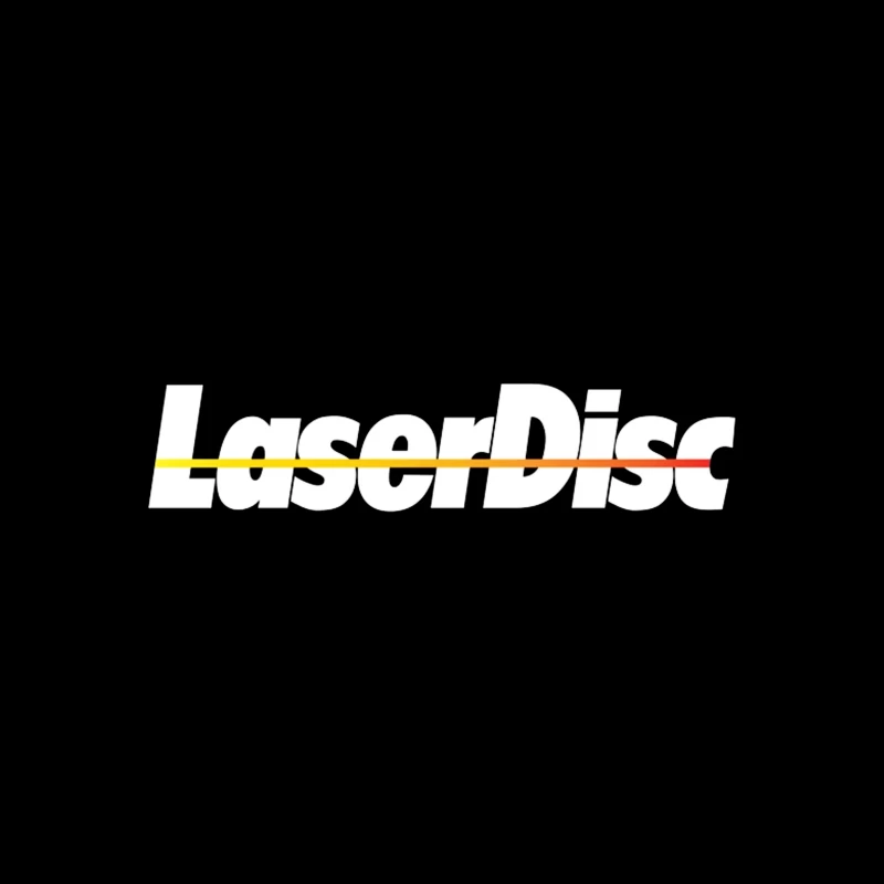 Retro Laser Disc Logo with Typography Outline Tapestry