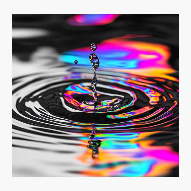 Vibrant Splash: Colorful Water Droplet Macro Photography Throw Pillow