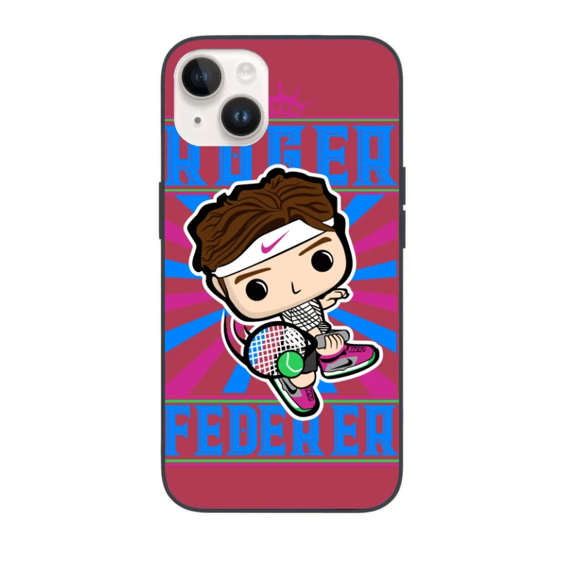 Roger Federer Cartoon Character iPhone Case