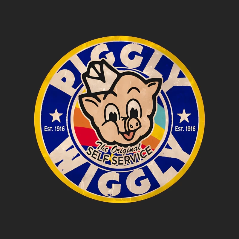 Vintage Piggly Wiggly Supermarket Logo - The Original Self Service Store Since 1916 Female Pullover Sweatshirt