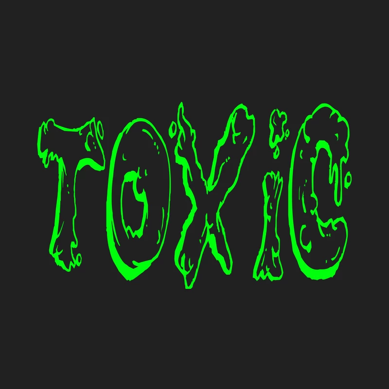 Glowing Toxic Text Design Bucket Hat