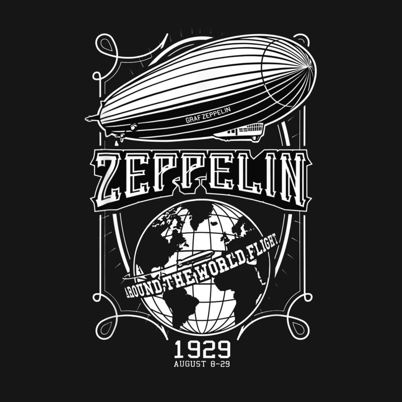 Vintage 1929 Zeppelin Airship Concert Promotional Design Male T-Shirt