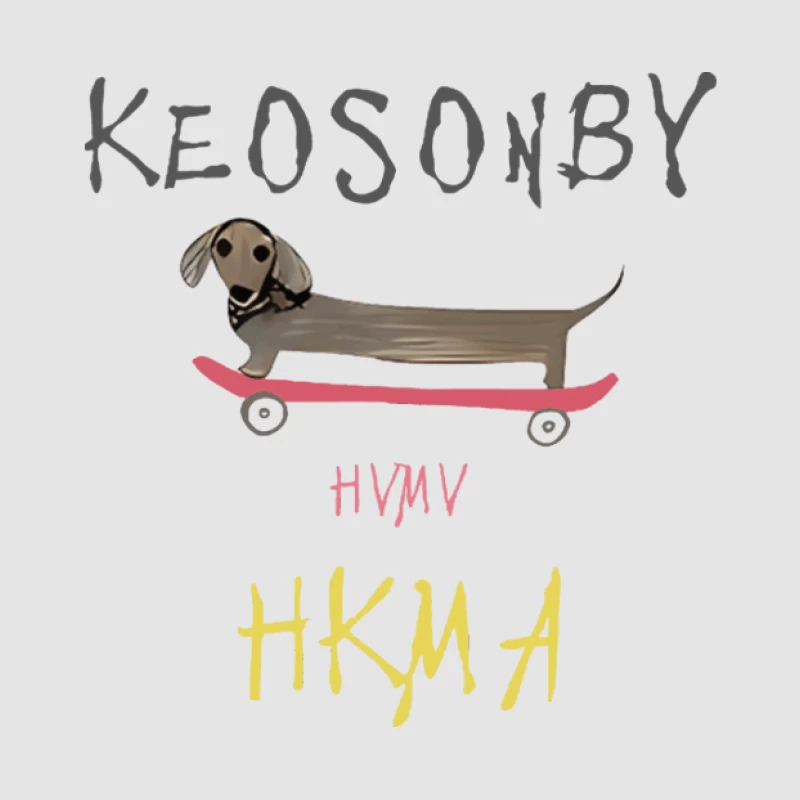 Hund auf Skateboard mit Schrift Damen Pullover Hoodie