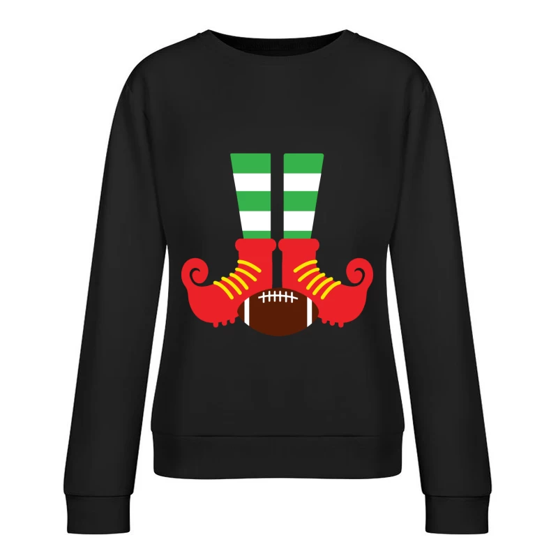 Jambes de lutin avec ballon de football Femme Sweat-shirt à enfiler