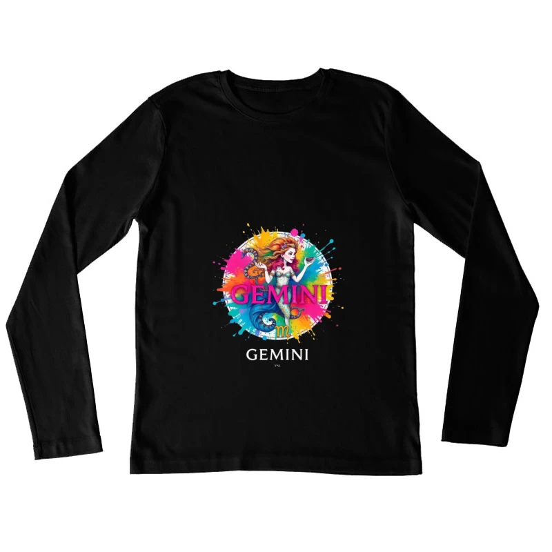 Colorful Gemini Mermaid Artwork Female Long Sleeve T-Shirt