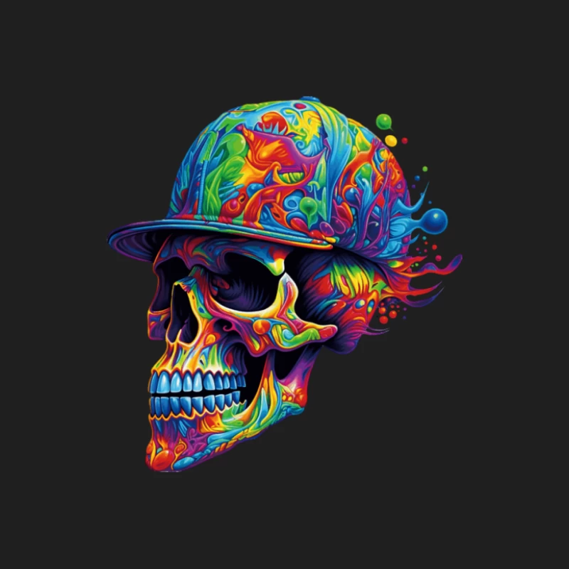 Psychedelischer Totenschädel mit Baseballkappe Herren Tanktops