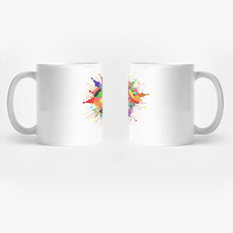 Vibrant Digital Brain: Creative Mind Explosion Coffee Mug