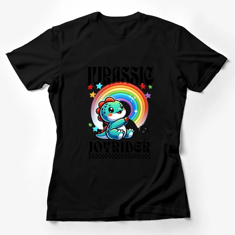 Dinosaur mignon avec arc-en-ciel Femme T-Shirt