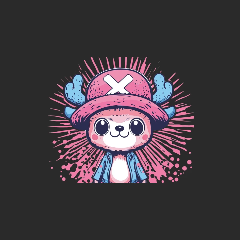 Cute Kawaii One Piece Chopper Character Illustration Baseball Cap