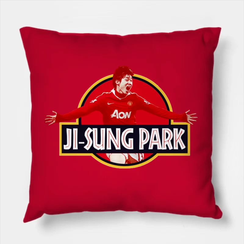 Retro Man United - PARK JI SUNG Throw Pillow