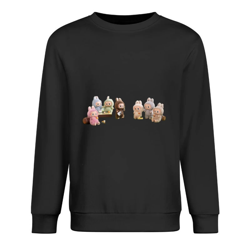 Kuschelige Häschen mit Gitarre Herren Pullover Sweatshirt