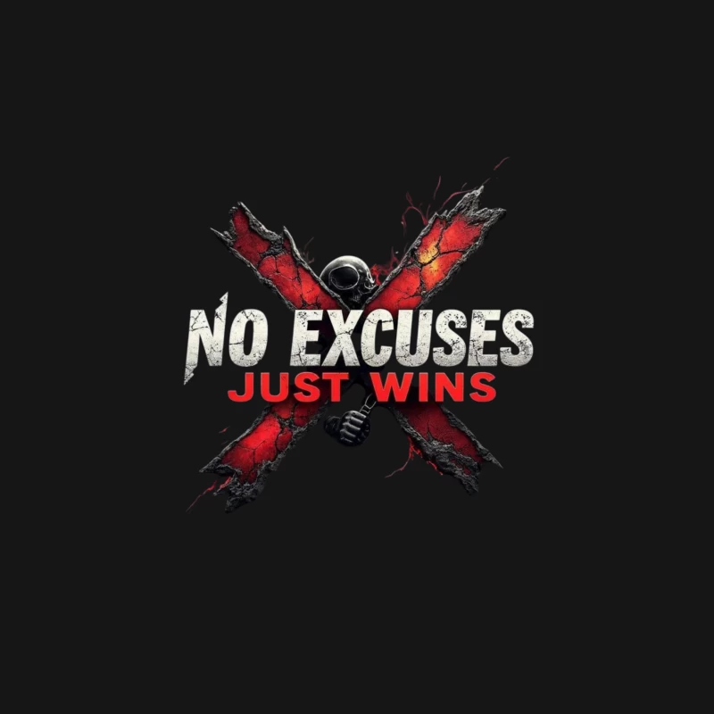 Motivational Logo: No Excuses Just Wins Male Long Sleeve T-Shirt