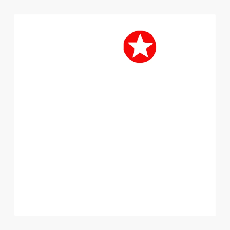 Minimalist Red Circle Star Logo on White Background Pin