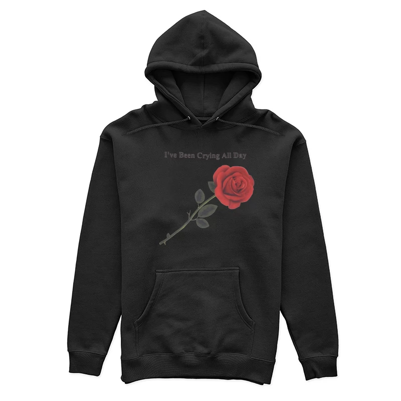 Rote Rose und Trauriger Text Damen Pullover Hoodie