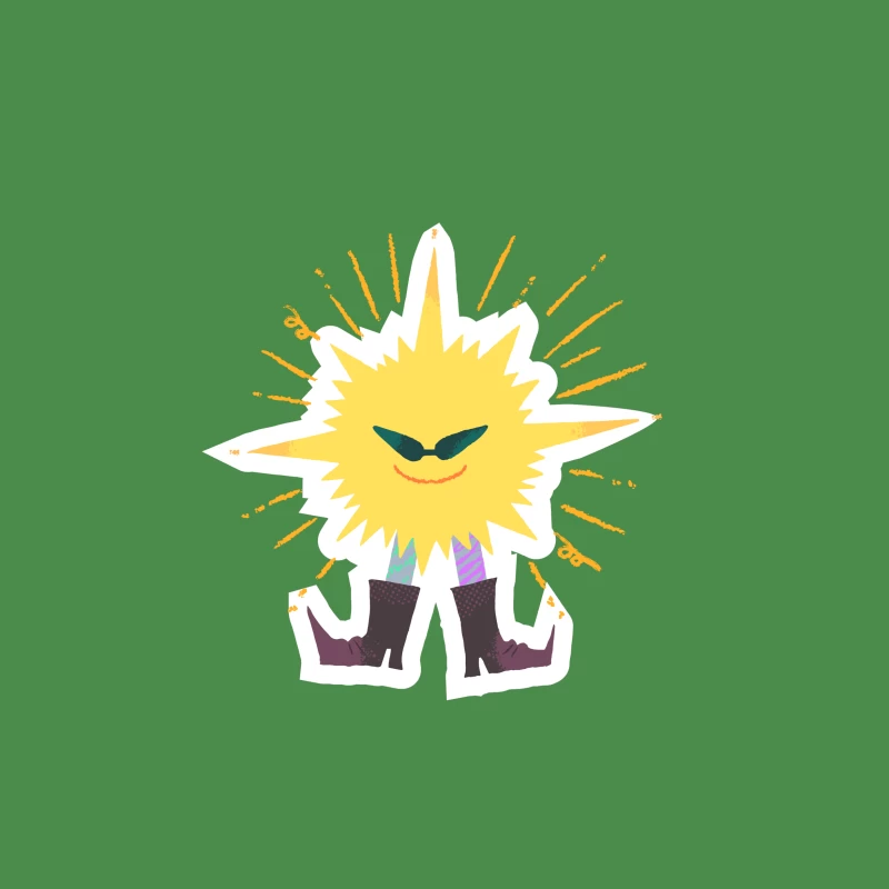 Stilisiertes Sonnengesicht mit Sonnenbrille Herren T-Shirt