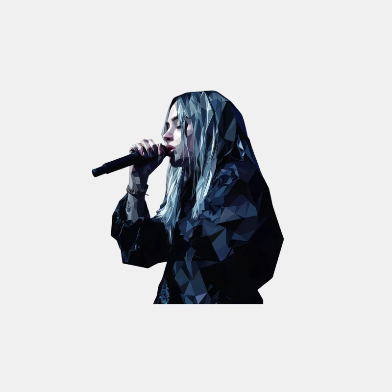 Geometric Singer Performance with Blue Hair Male Tank Top