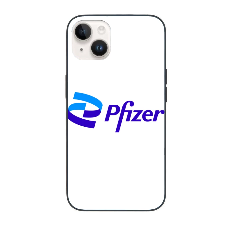 Pfizer Pharmaceutical Company Logo in Blue and Purple iPhone Case