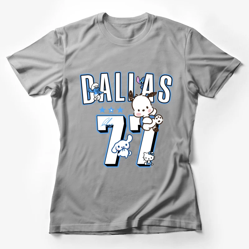 Lustige Zeichentrickfiguren mit Dallas-Thema Damen T-Shirt
