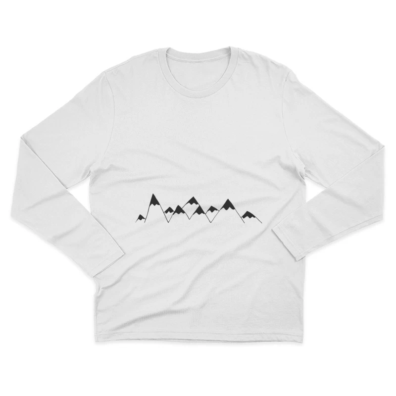 Design de montagnes linéaires minimalistes Homme Manches Longues T-Shirt