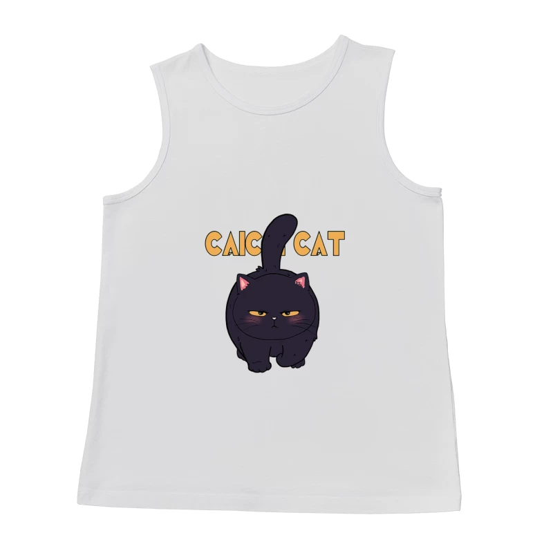 Grummelige schwarze Katze Illustration Herren Tanktops