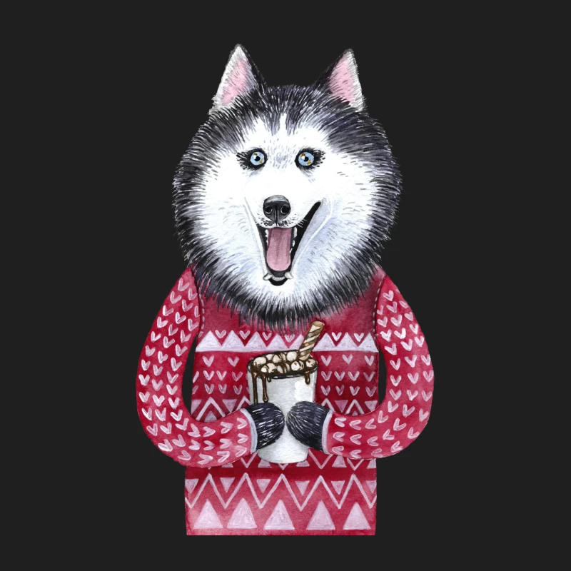Chien mignon en pull avec chocolat chaud Homme Débardeur