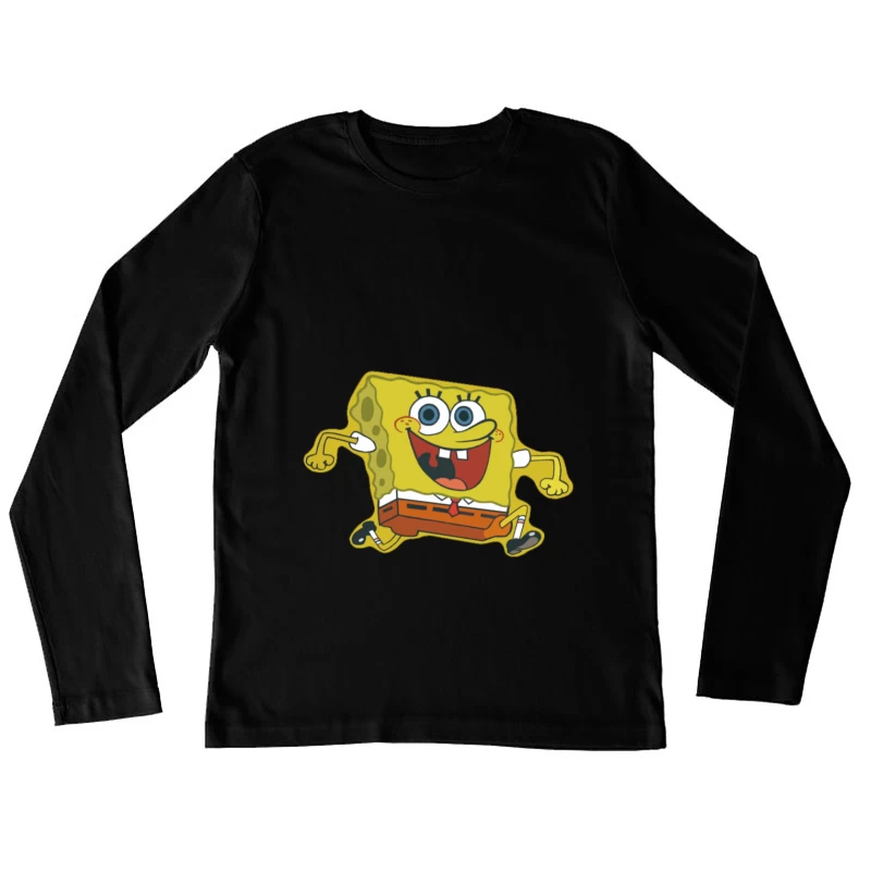 Personaggio giallo dei cartoni animati felice Maglietta maniche lunghe Donna