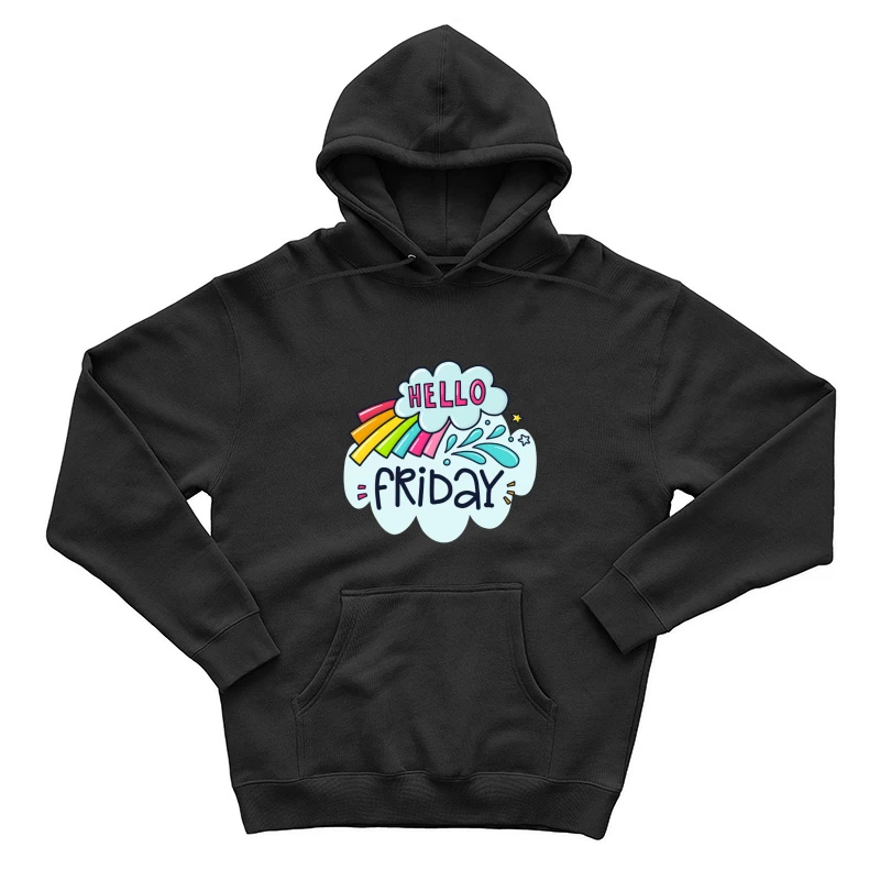 Bonjour Vendredi avec arc-en-ciel et étoiles Homme Sweat à capuche