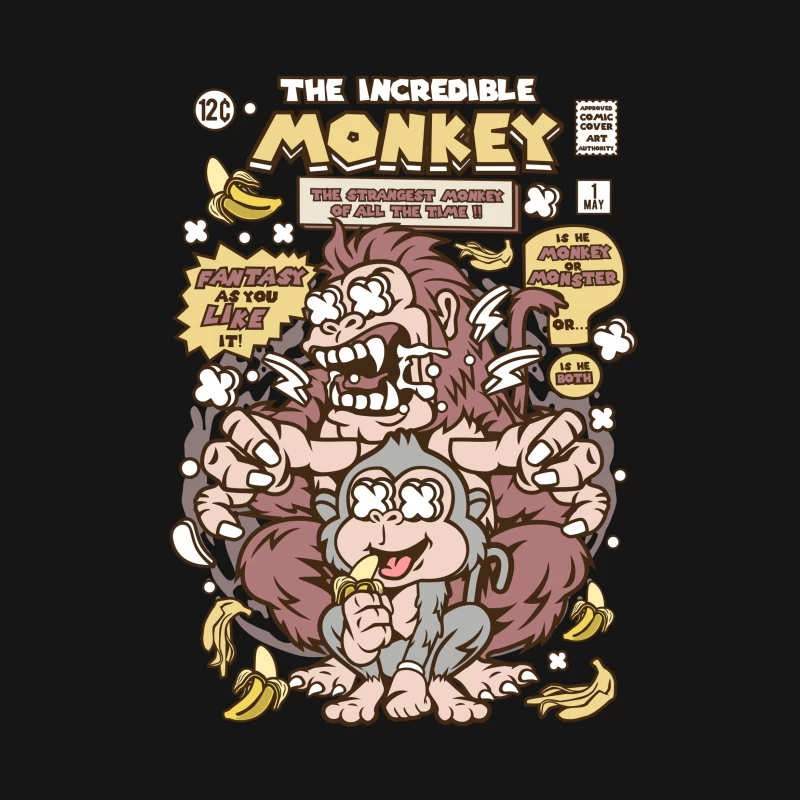 Bande Dessinée du Singe Incroyable Femme T-Shirt