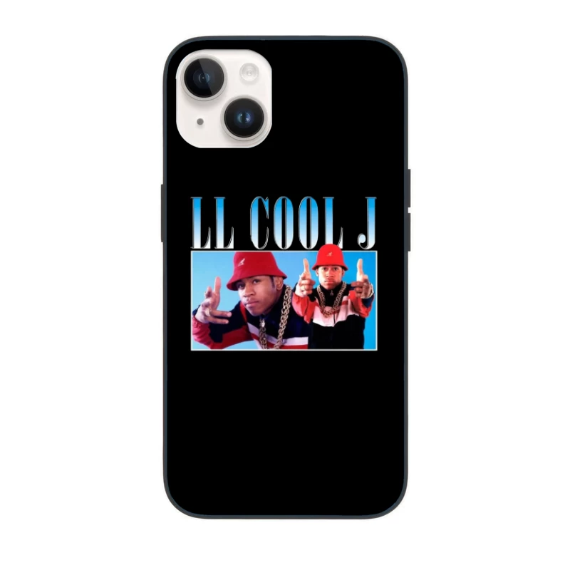 Retro 80s Hip Hop Artists in Red Outfits with Gold Chains iPhone Case