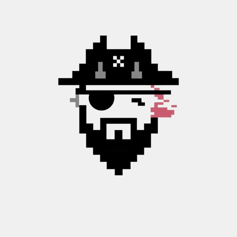 Minimalist Pixel Art Pirate Portrait in 8-bit Style Male Tank Top
