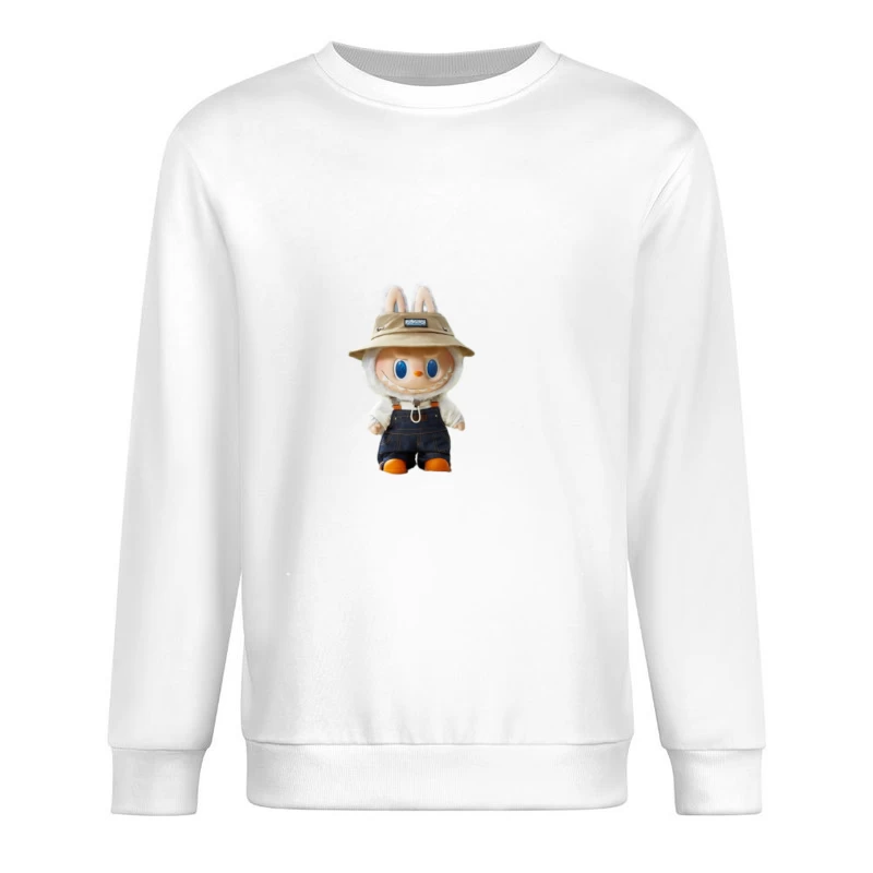 Niedliche Puppe mit Hut und Latzhose Herren Pullover Sweatshirt