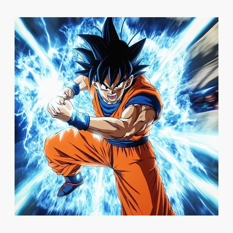Dragon Ball Saiyan Powering Up with Intense Energy Aura Throw Pillow