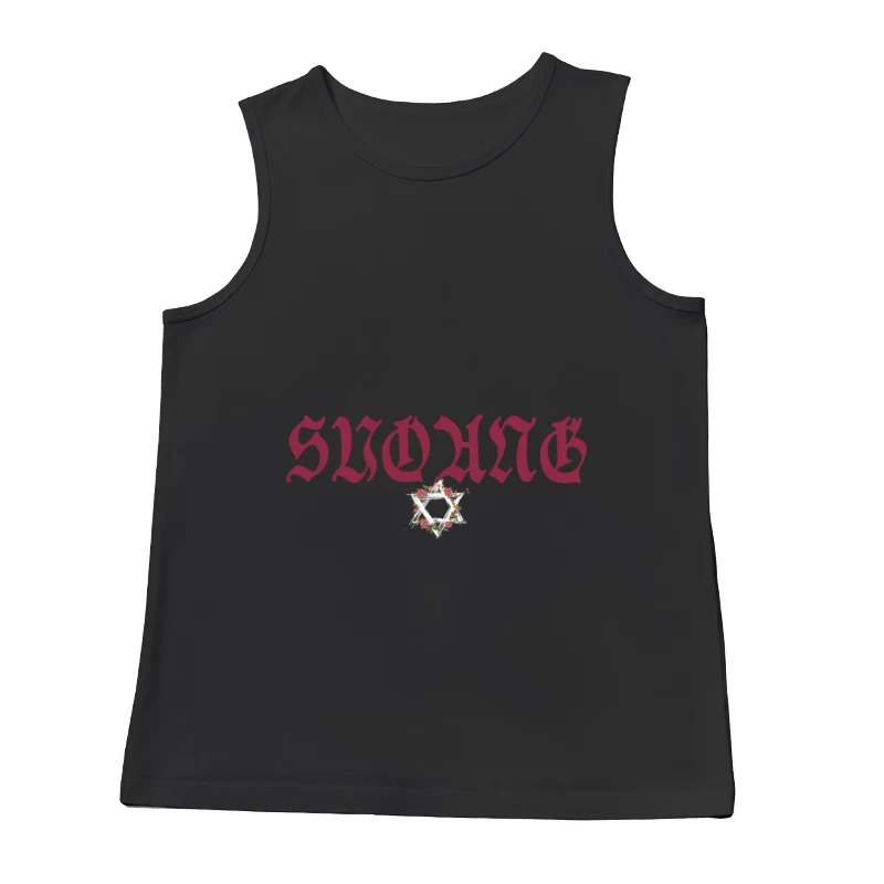 Gotische Schrift und Rosensechseck-Design Herren Tanktops