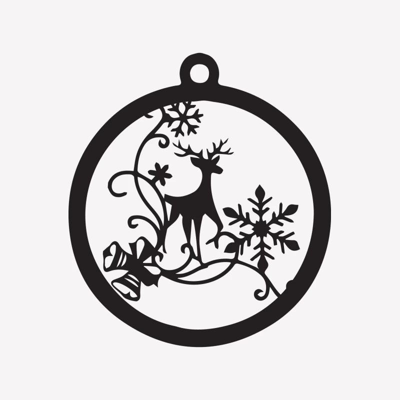 Ornement de Noël avec renne et flocons Femme T-Shirt
