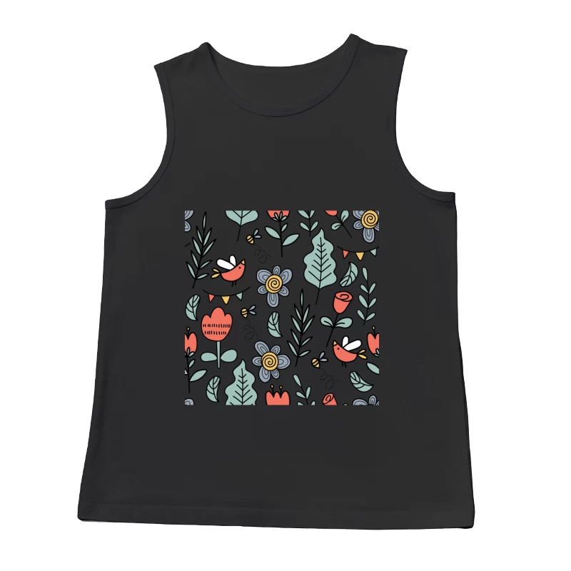 Motif floral vibrant avec oiseaux Homme Débardeur