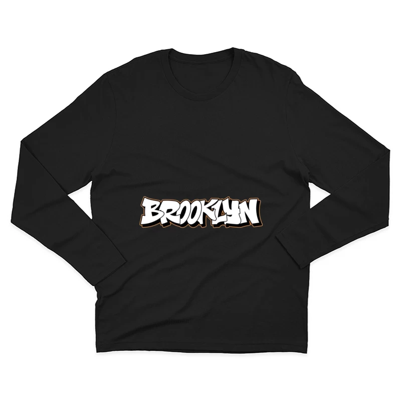 Brooklyn Graffiti-Schriftzug Herren Langarm T-Shirt