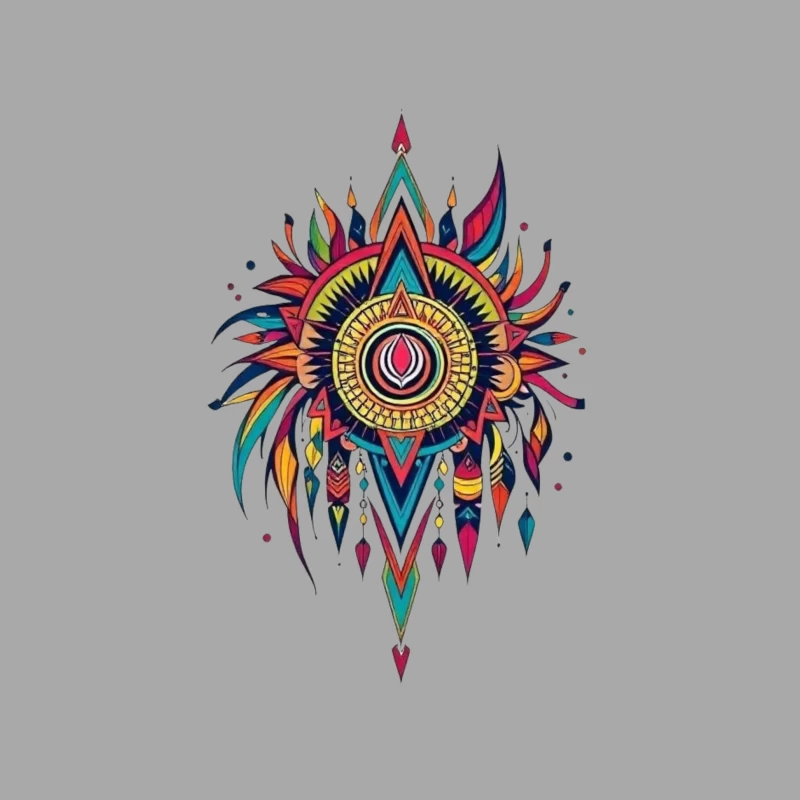 Vibrant Tribal Mandala Art Male Pullover Hoodie