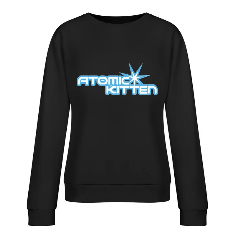 Atomic Kitten Blue Retro Logo Design Female Pullover Sweatshirt